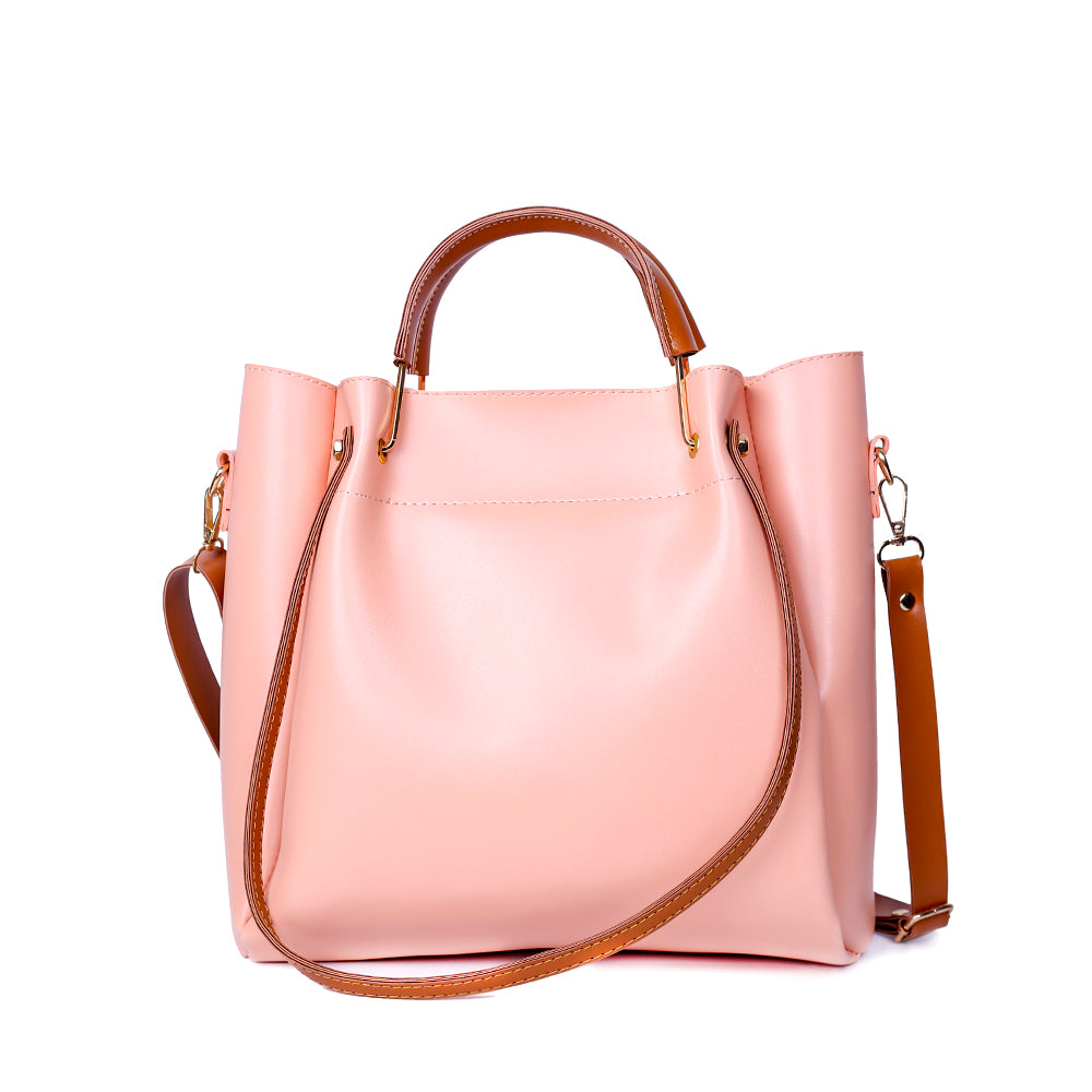 Lily Pink and Brown 2 Pcs Handbag