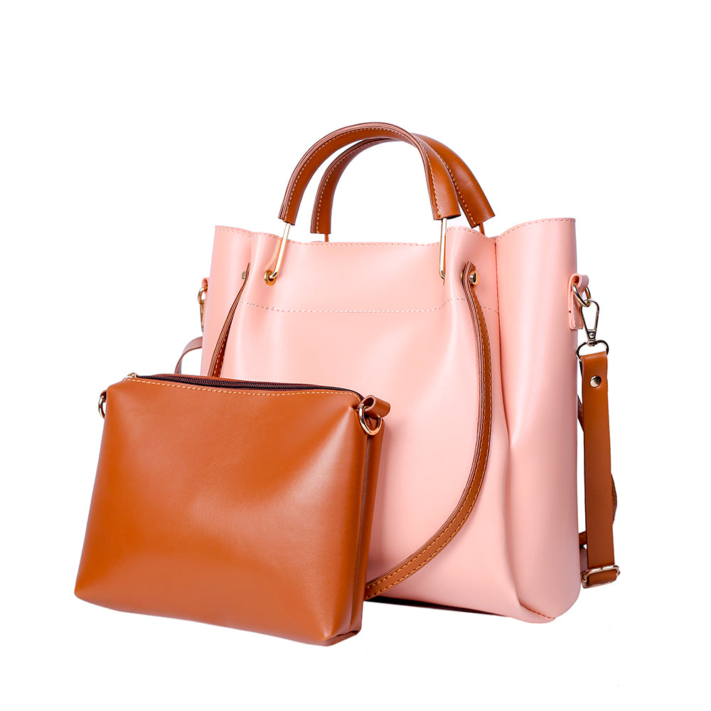 Lily Pink and Brown 2 Pcs Handbag