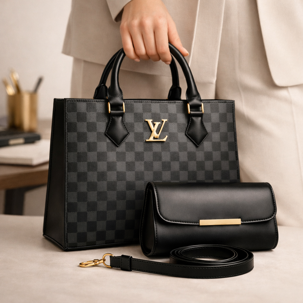 Timeless Check Black Handbag