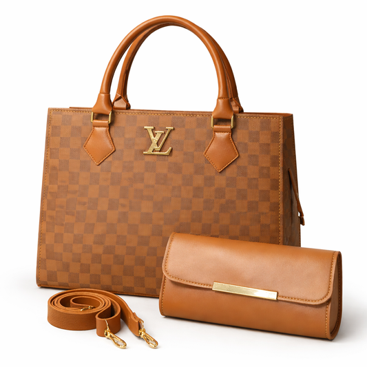 Timeless Check Mustard Brown Handbag