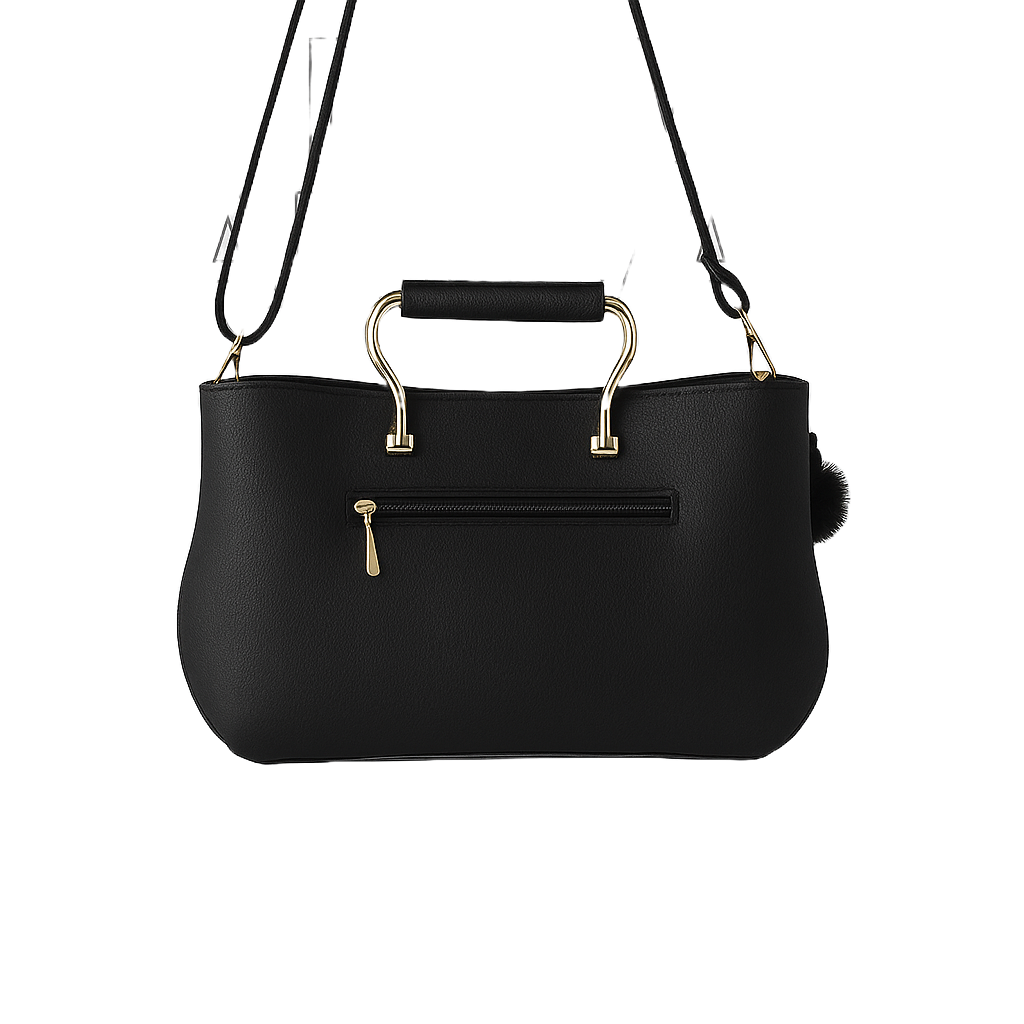 Satchel Black  Leather Hand Bag