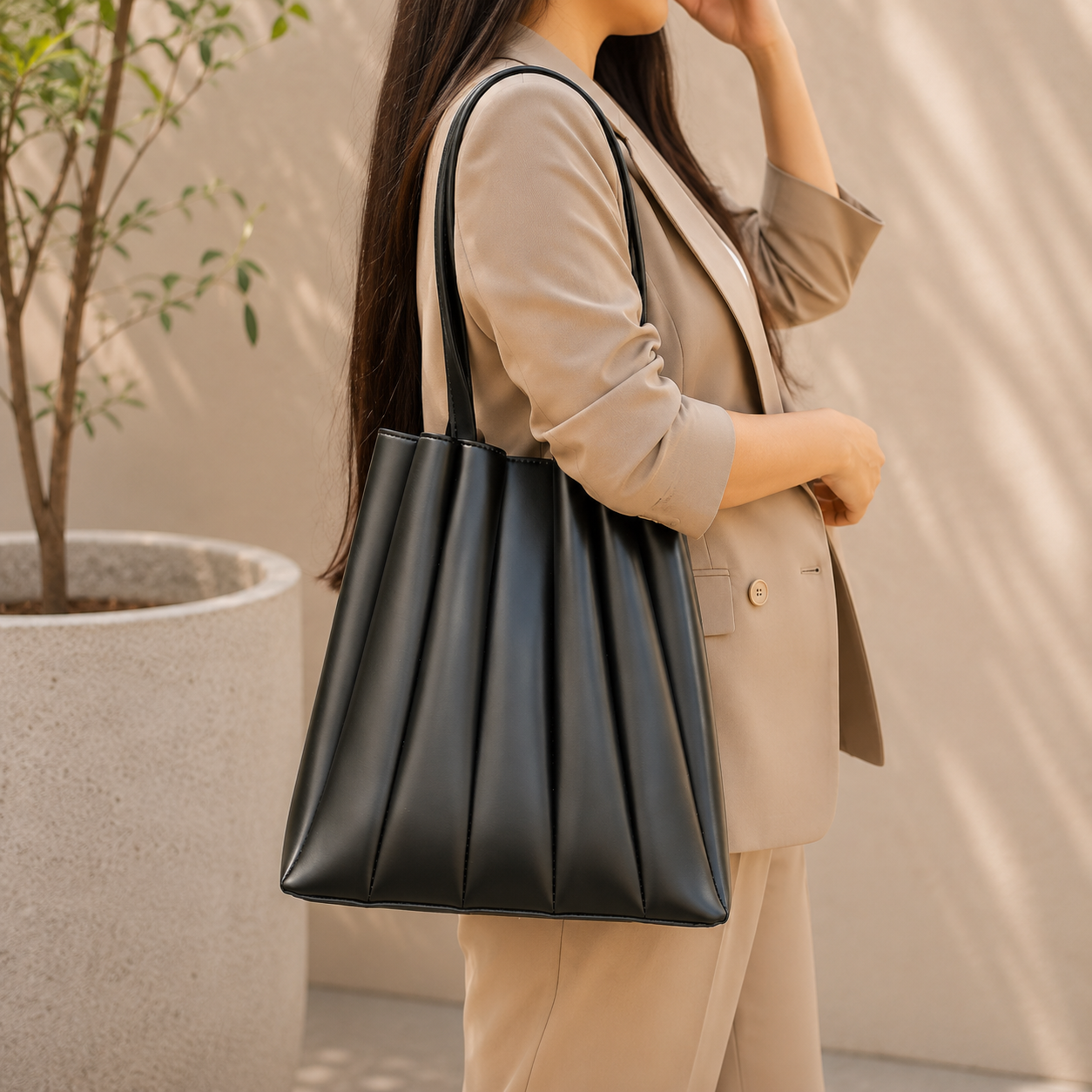 Pleated Tote