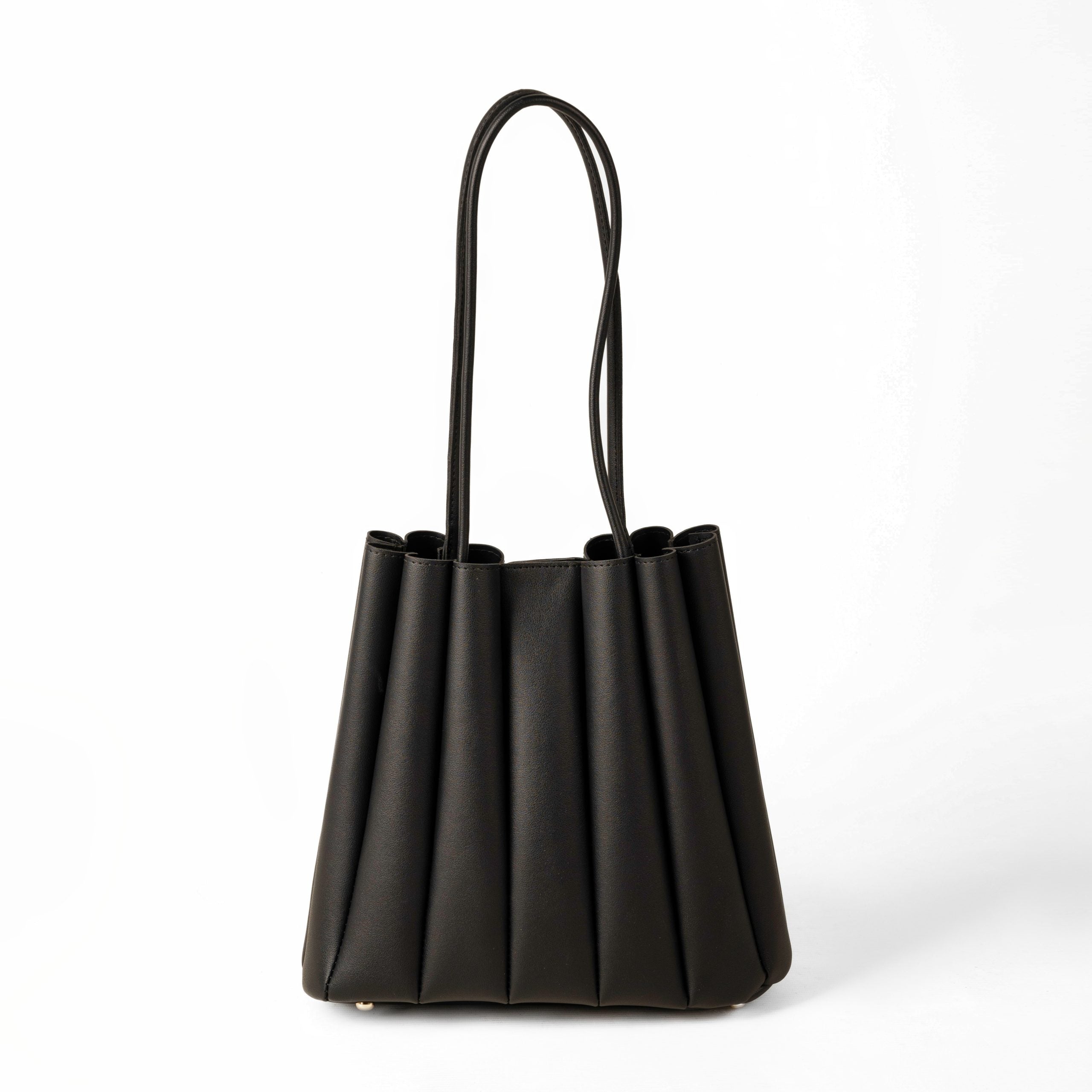 Pleated Black Tote