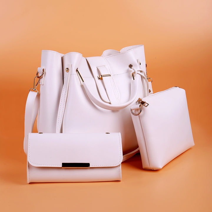 Alpha White 3Pcs Handbag