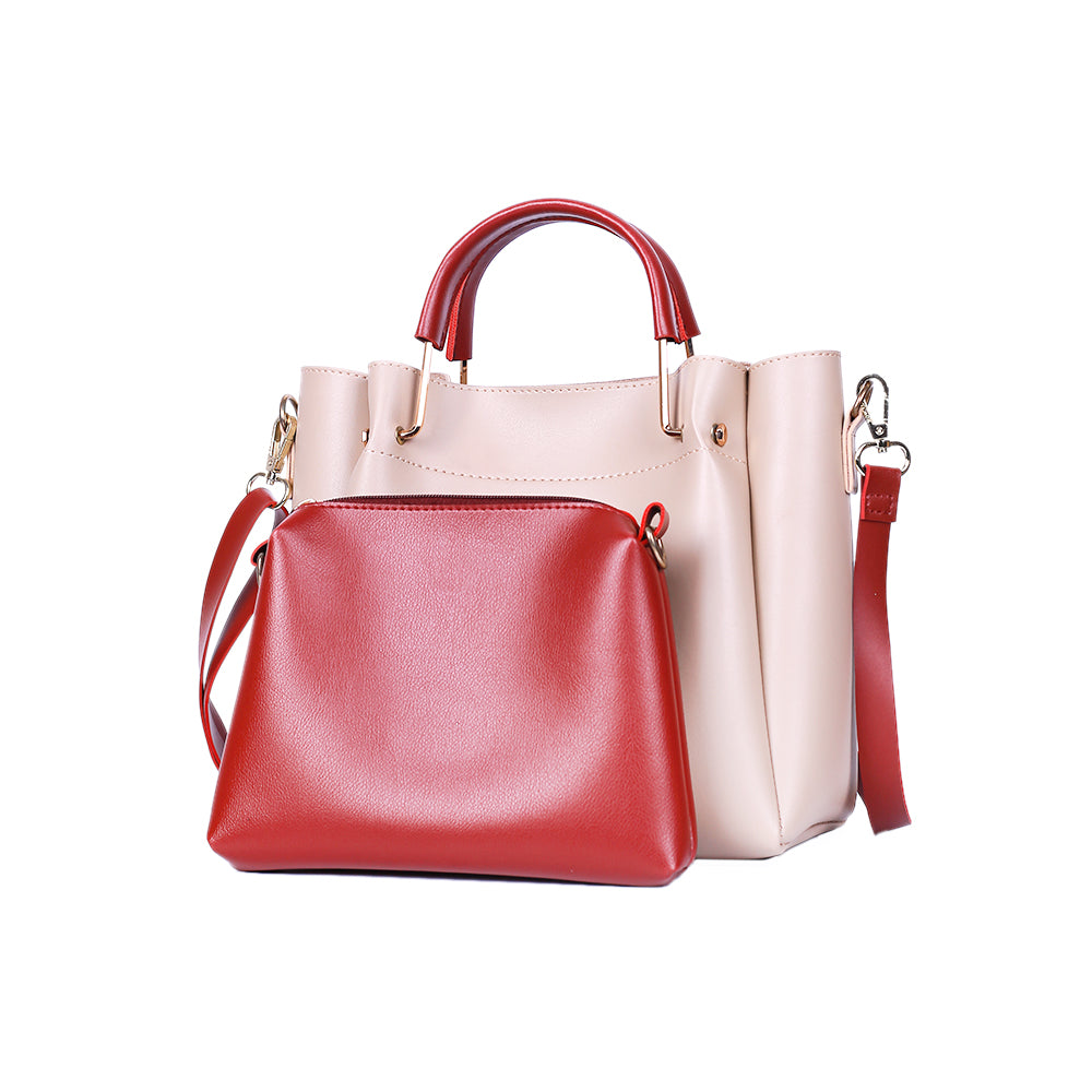Lily Light-Pink and Red 2 Pcs Handbag
