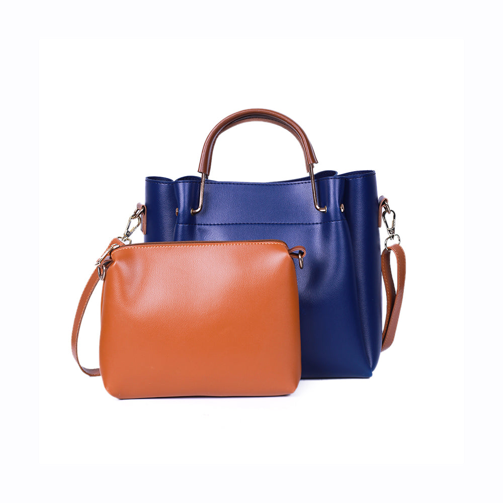 Lily Blue and Brown 2 Pcs Handbag