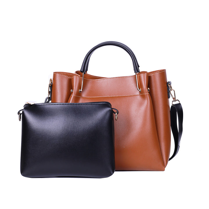 Lily Black and Brown 2 Pcs Handbag