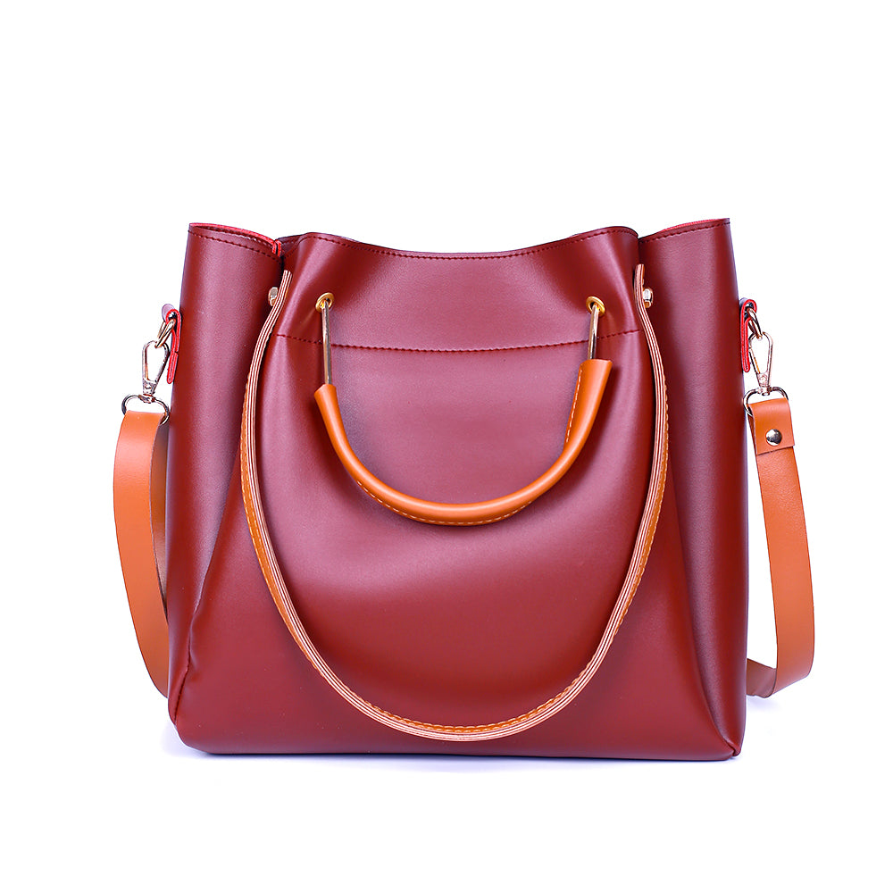 Lily Maroon and Brown 2 Pcs Handbag