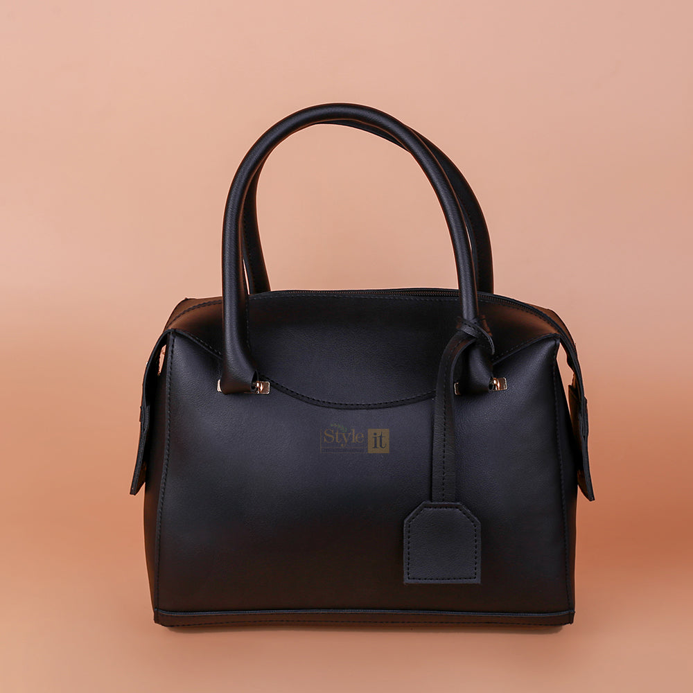 Black Eleganza Zipper Handbag