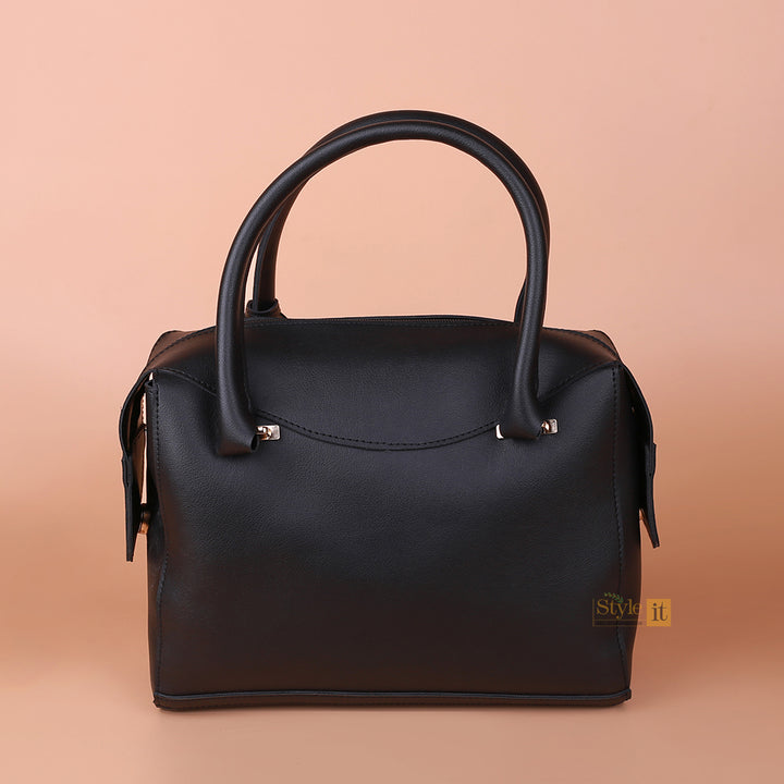 Black Eleganza Zipper Handbag