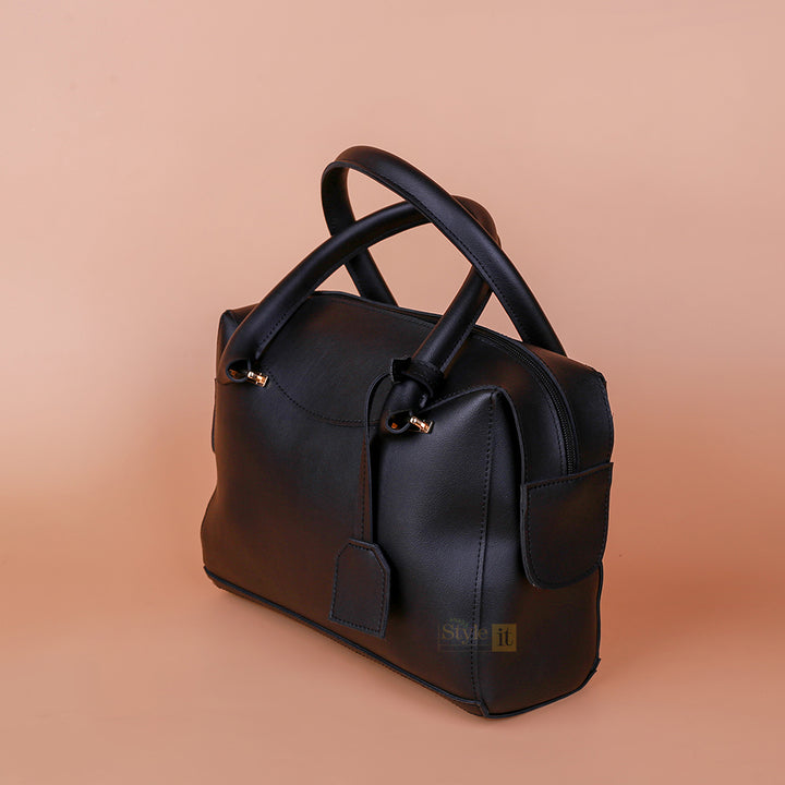 Black Eleganza Zipper Handbag