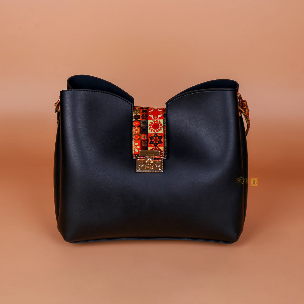 Ease Black Bucket Tote