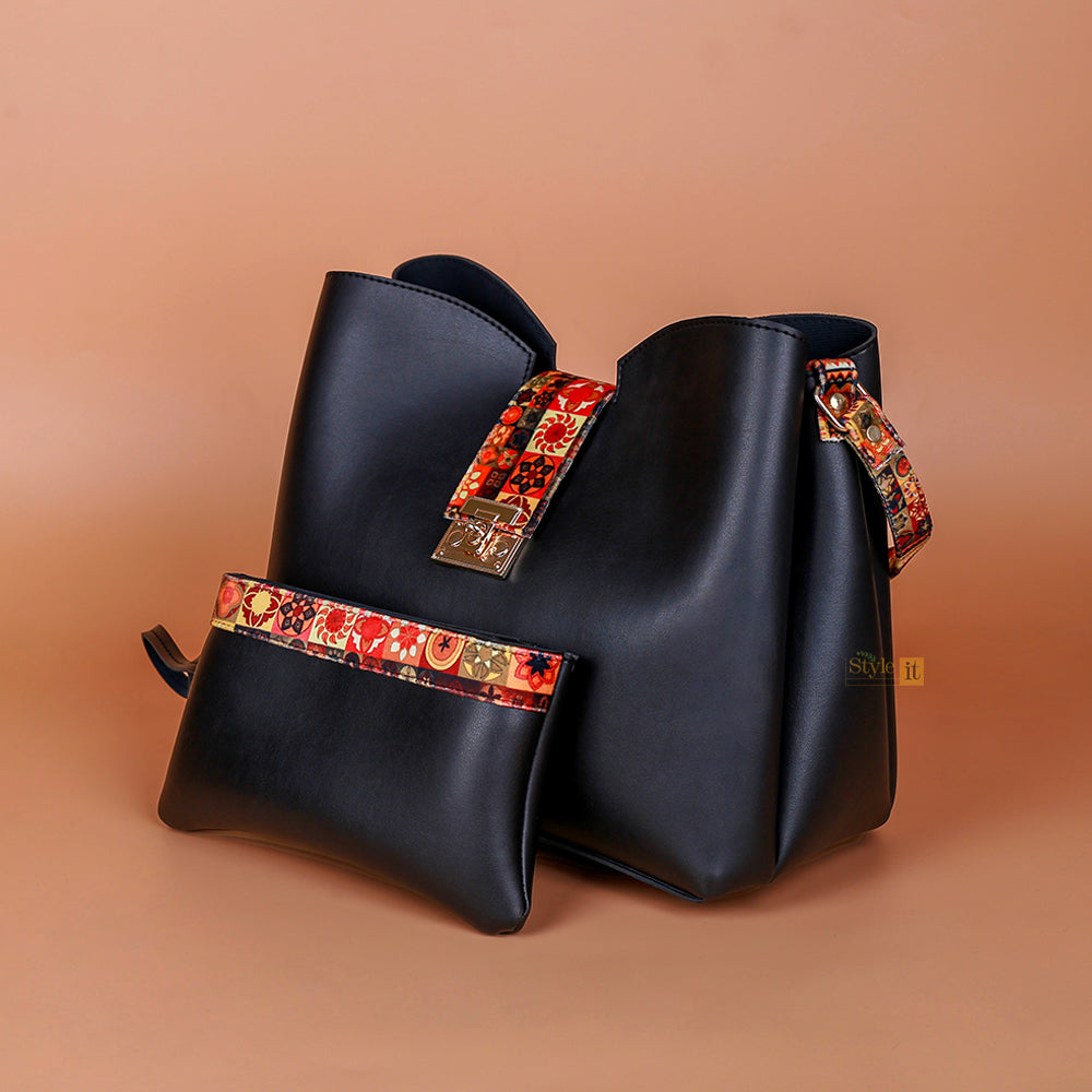 Ease Black Bucket Tote
