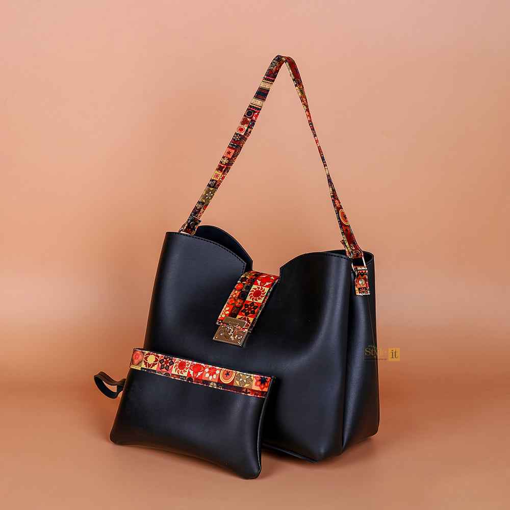 Ease Black Bucket Tote