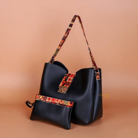 Ease Black Bucket Tote