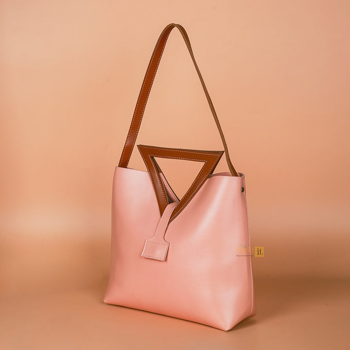 Charm Triangle Handle Bucket Bag