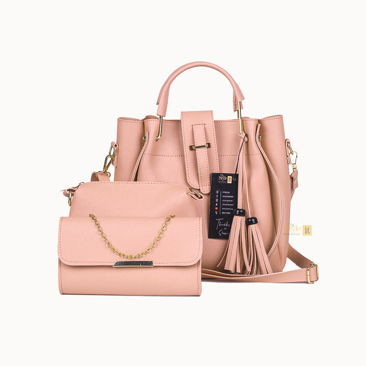 Alpha Pink 3 Pcs Handbag
