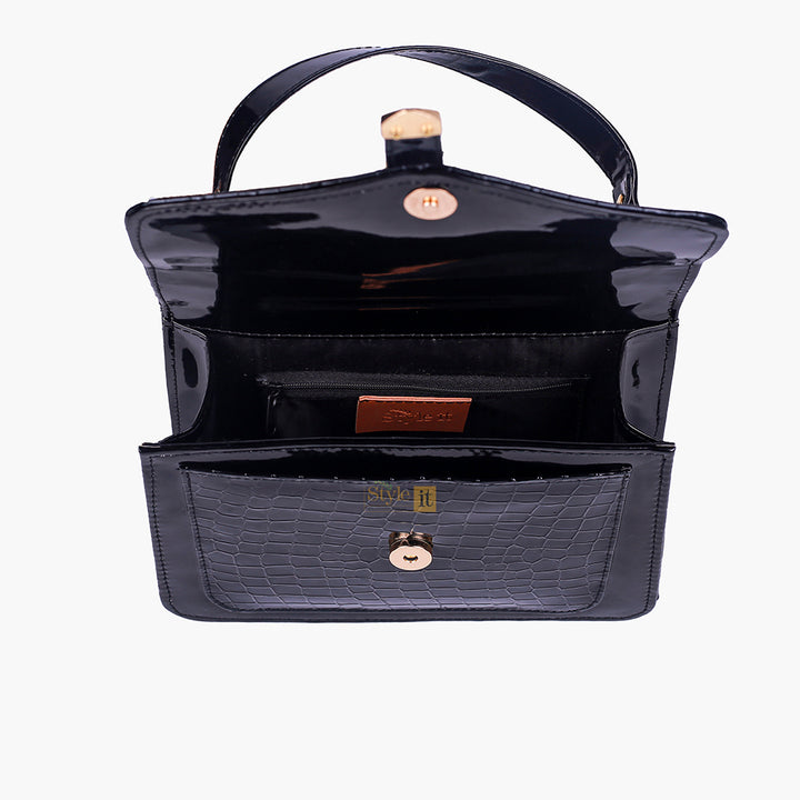 Puffer Black Crossbody Handbag