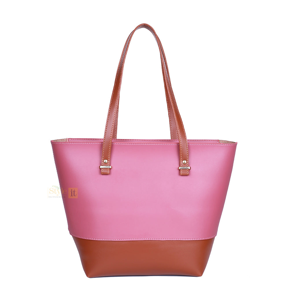 Posh Pink And Brown Tote Bags