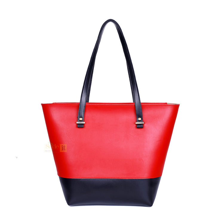 Posh Red And Black Tote Bags