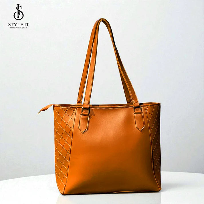 Luxe Elegence Mustard Brown Tote