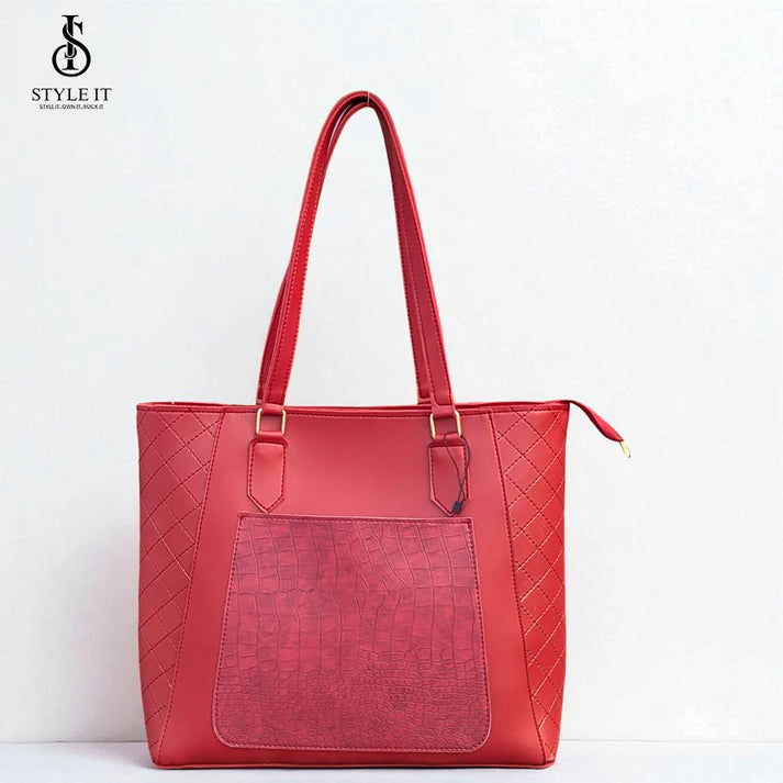 Luxe Elegance Maroon Tote