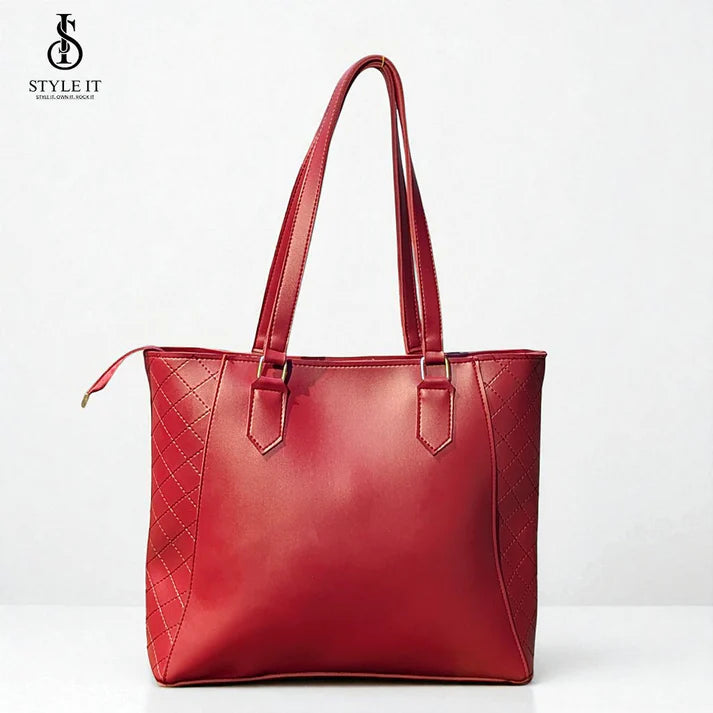 Luxe Elegance Maroon Tote