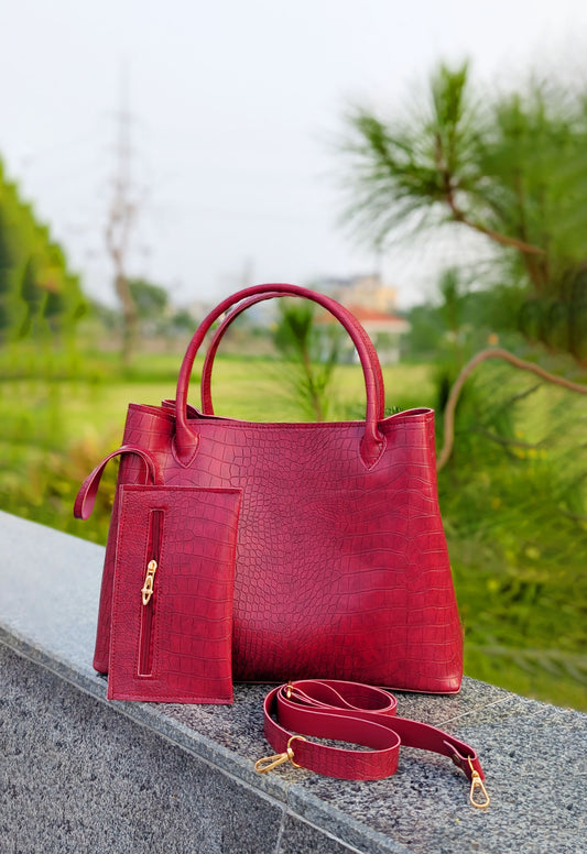 Maroon Satchel Handbag