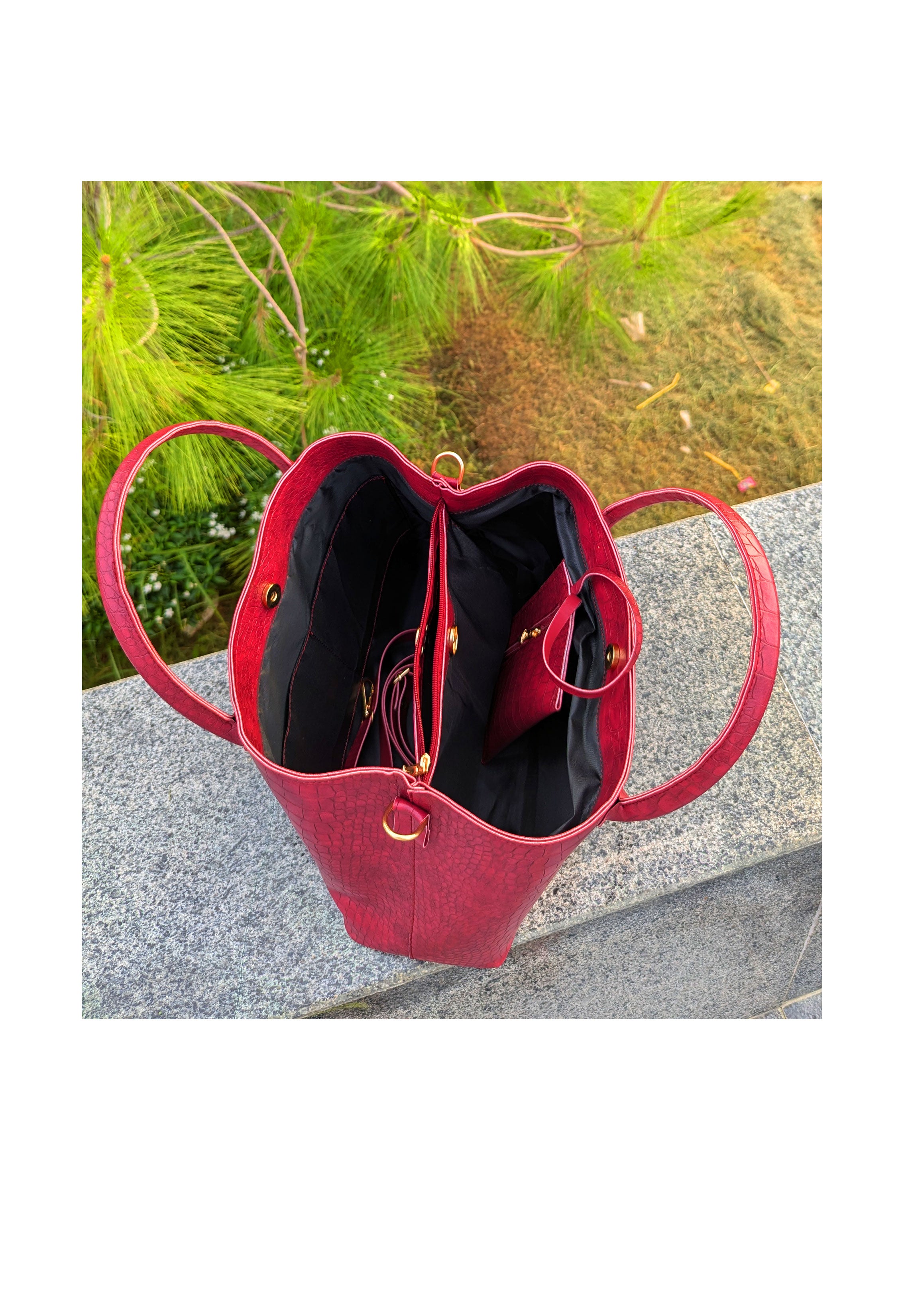 Maroon Satchel Handbag