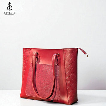 Luxe Elegance Maroon Tote Bag – Women’s Fashion Shoulder Bag