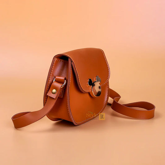 Micky Mouse Kids Brown Crossbody Bag