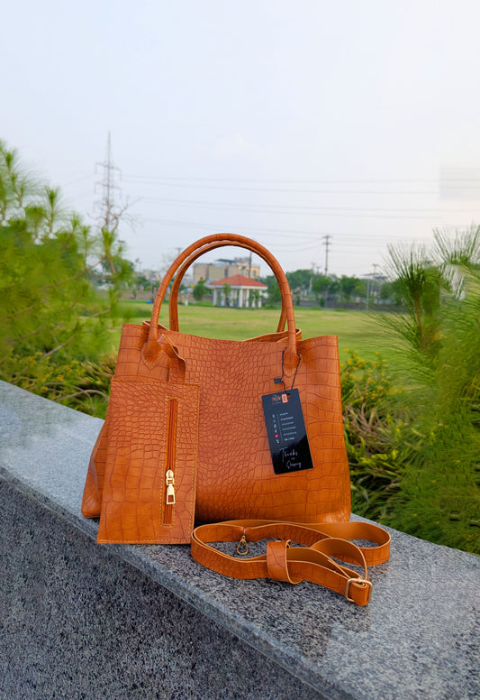 Mustard Brown Satchel Handbag