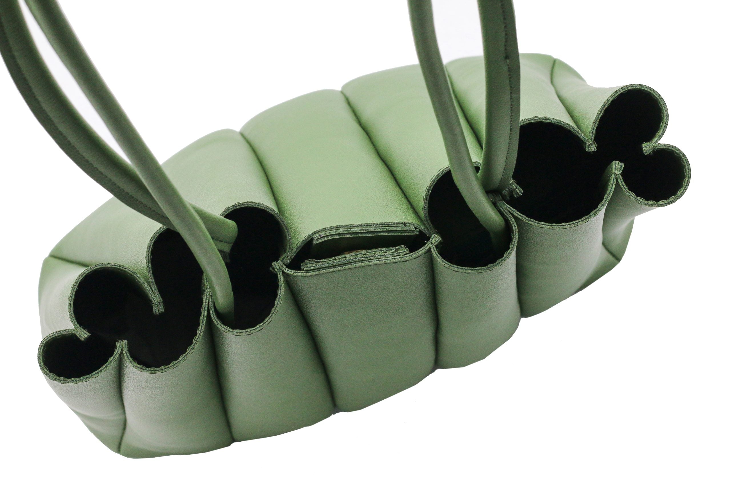 Pleated Green Tote