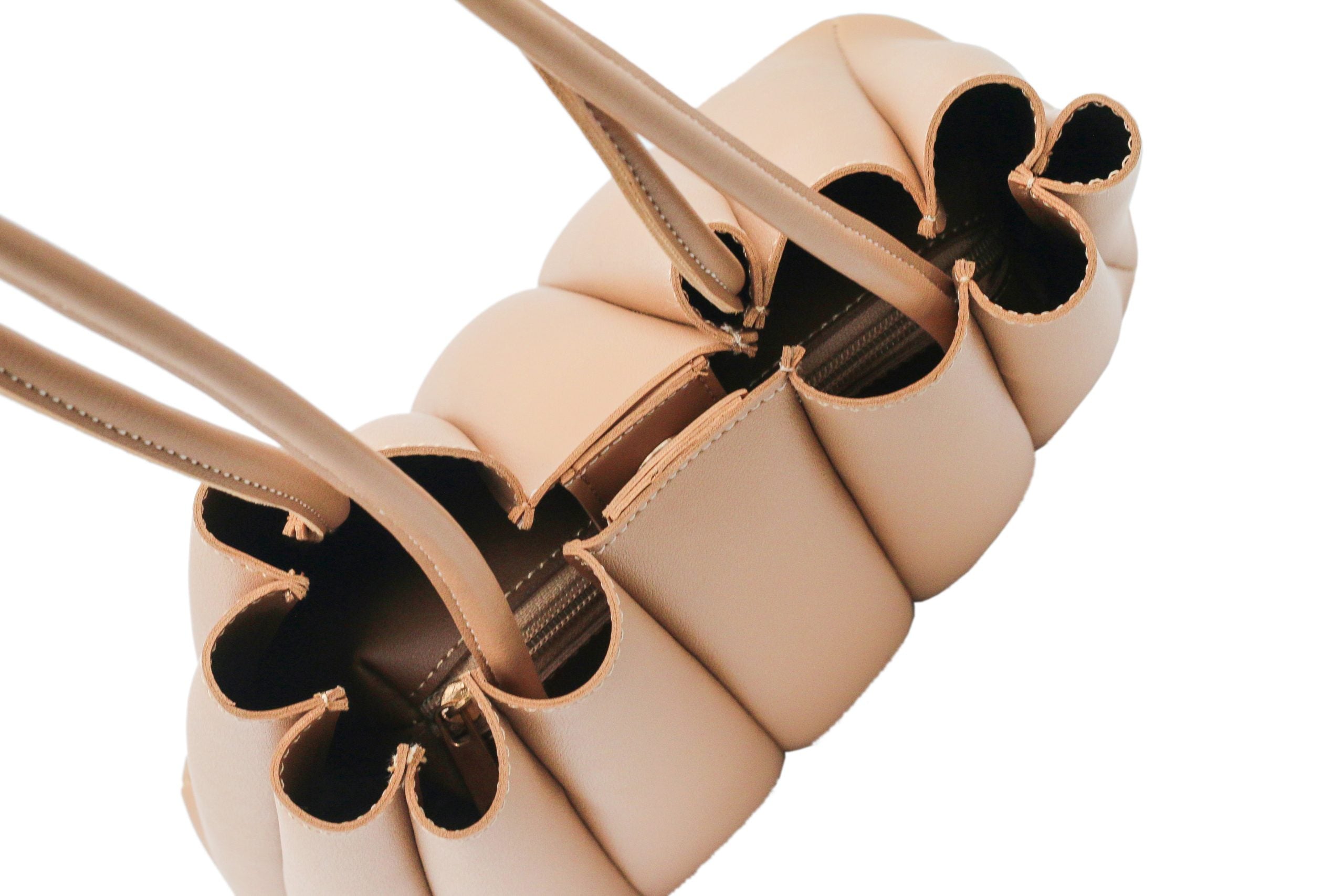 Pleated Biscuit Colored Tote