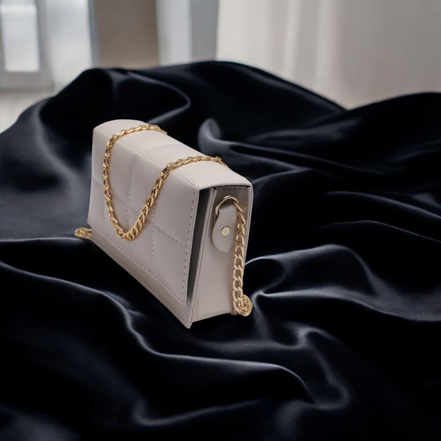 LuxeCross White Crossbody Bag