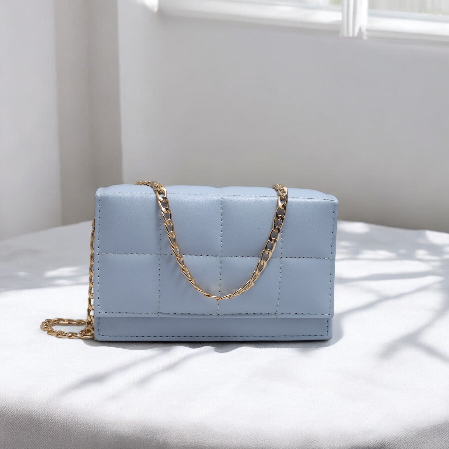 LuxeCross Sky Blue Crossbody Bag