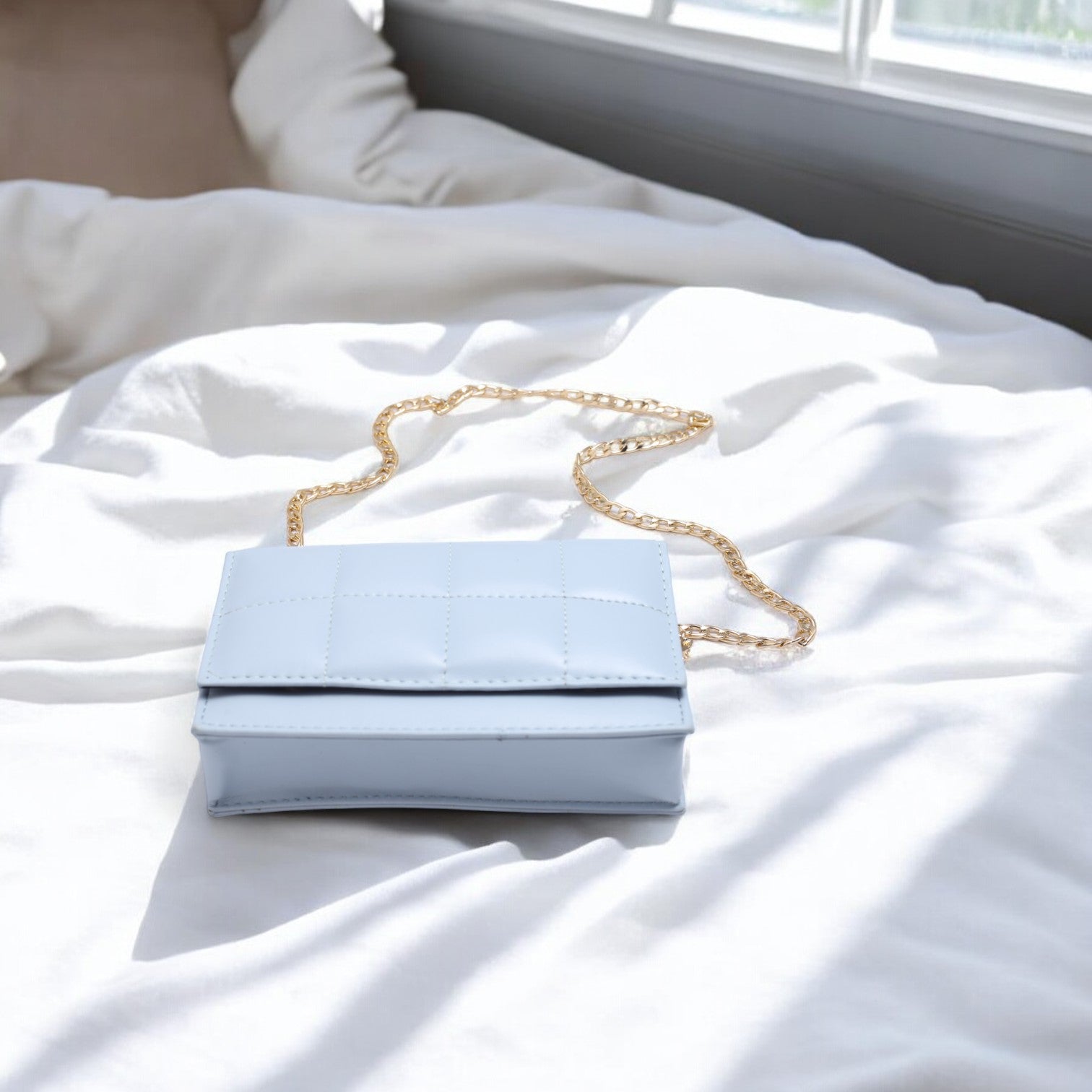 LuxeCross Sky Blue Crossbody Bag