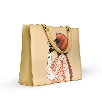 Modest Canvas Hijab Handbag - Beige