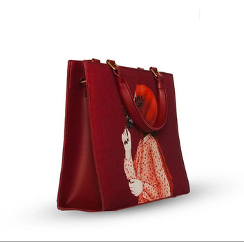 Modest Canvas Hijab Handbag - Maroon