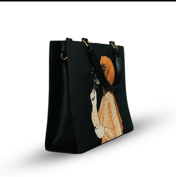 Modest Canvas Hijab Handbag - Black