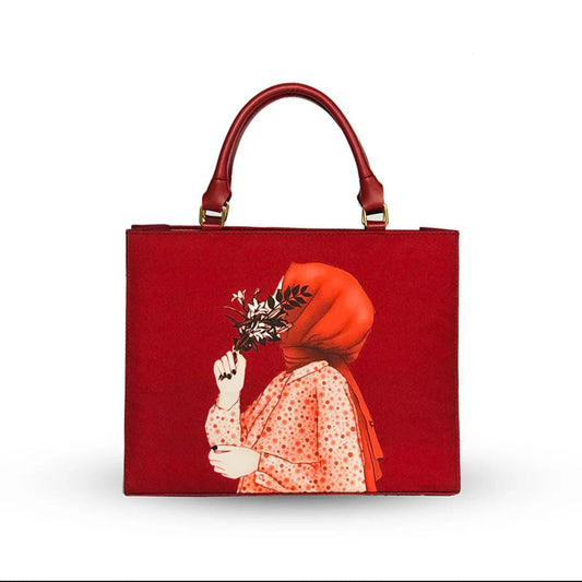 Modest Canvas Hijab Handbag - Maroon