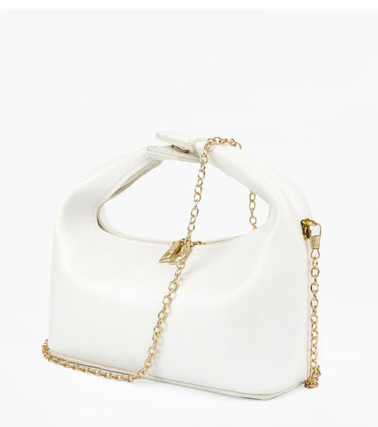 Midnight Chain White Handbag