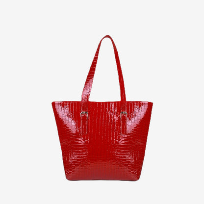 Roomy Reddish Maroon Crocodile Leather Bag