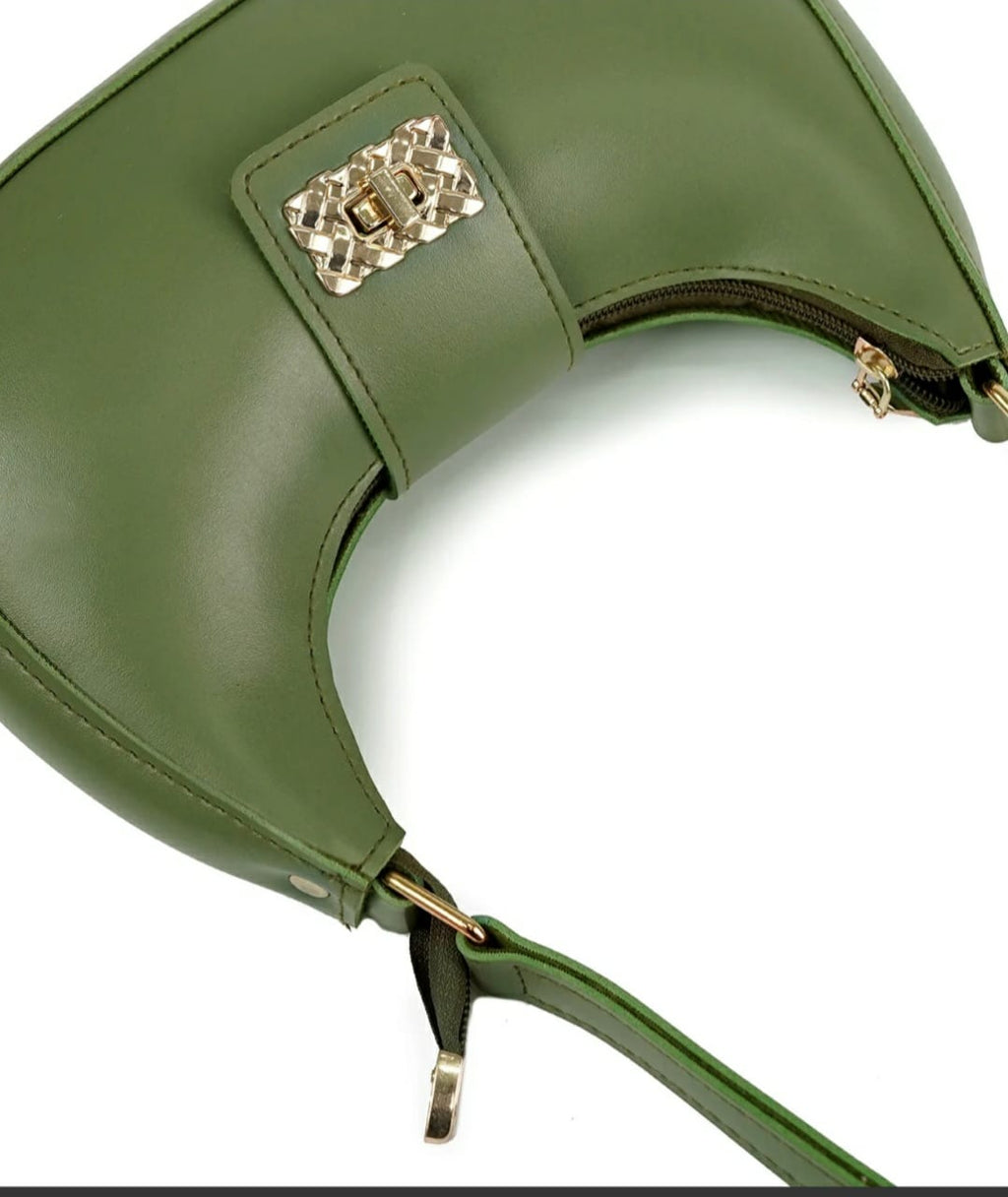Sophia Lock Green Shoulder Bag