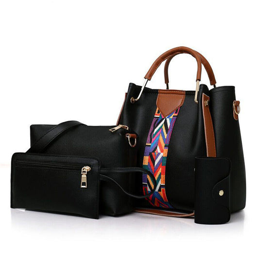 Royal Black 4 Pieces Handbag
