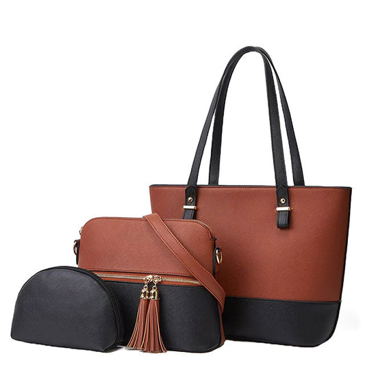 Carla Brown Black 3 pcs Shoulder Bag