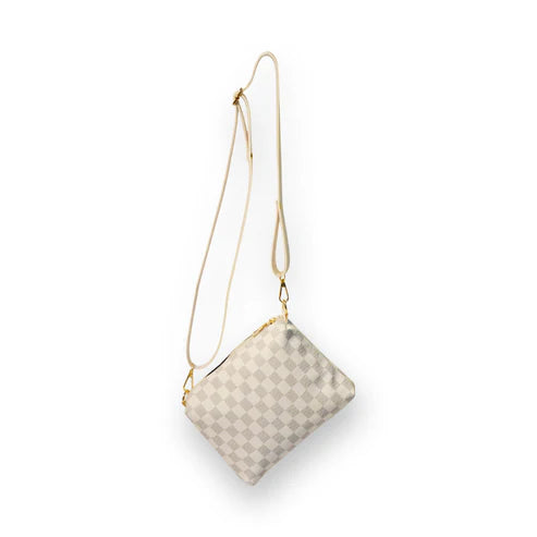 White & Choco Brown Checkered Tote