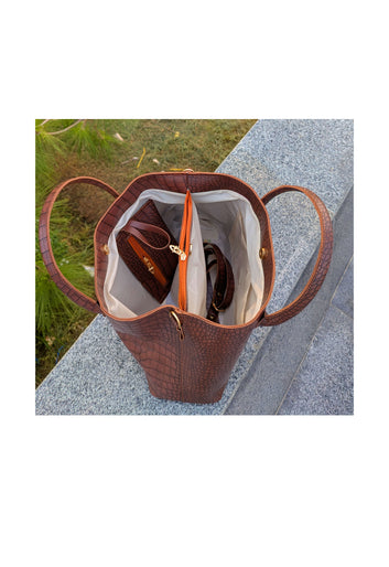 Chocho Brown Satchel Handbag