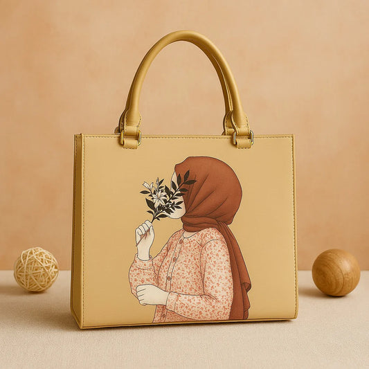 Modest Canvas Hijab Handbag - Beige