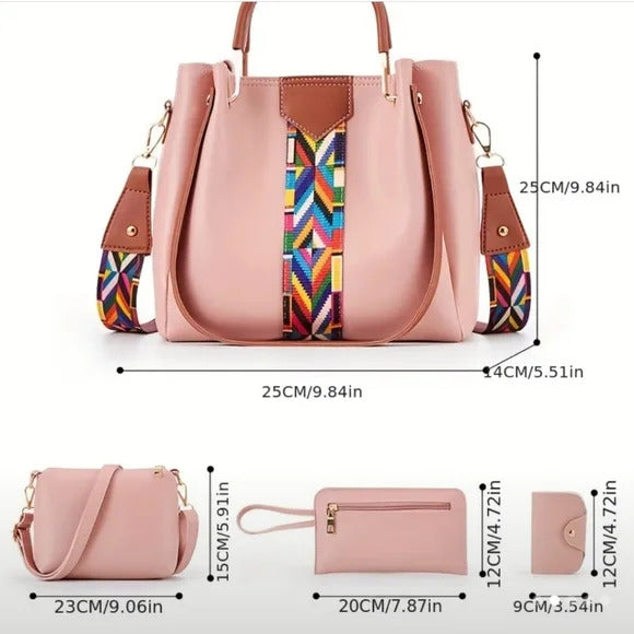 Royal T-Pink 4 Pieces Hand Bag